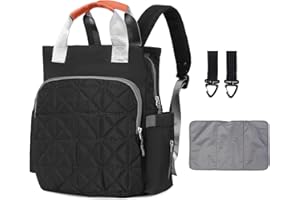 SONARIN Multifunción Mochila de Pañales para Bebé,Bolsa de Pañales Bolsa para Pañales de Viaje Gran Capacidad Impermeable Ligero con Cambiador y Ganchos Carrito Bebé para Mamá y Papá