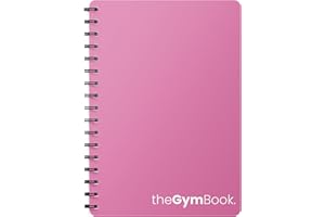 UNIBRANDS theGymBook - Gym Log Book – A5 Workout Log Book & Gym Diary (100 Pages) – Track Workouts, Sets, Reps & Progress – Durable Plastic Covers (Pink)