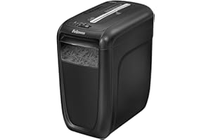 Fellowes distruggi documenti a frammento 60Cs, 10 fogli, per casa e piccolo ufficio, uso personale, cestino da 22 litri, distruggidocumenti con tecnologia Safesense, nero