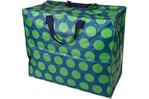 Rex London - Du?a torba XXL, torba do przechowywania z zamkiem b?yskawicznym - green on blue