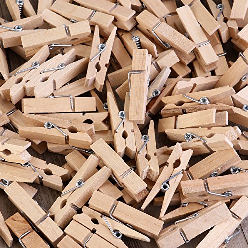 ULTNICE 3.5 cm Mini Holz Wäscheklammer Foto Handwerk Clips – 100pcs - 4
