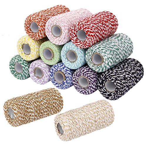100m Wickeln Geschenk Baumwollseil Band Schnur Seil Schnur String Rot, Weiss - 6