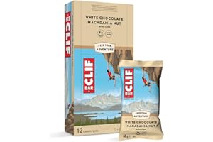 CLIF BAR | Barritas energéticas - Barritas Proteína | White Chocolate Macadamia Nut | Proteína Vegetal | 12 x 68 g