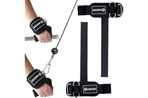 LINSTER dragstöd, styrketräning med D-ringar, robust tjocklek bekvämt gym dragstöd med neoprenvadderade, halkfria 2-i-1 lyftremmar för tyngdlyftning och dragmaskin