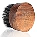 BFWood Beard Brush Boar Bristles Small Round Shape - Black Walnut