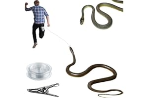 Atsmoce® 120 cm Serpente Gomma con Clip per Corda, Morbido Articolo Scherzo in Gomma a Forma Serpente, Giocattolo Spaventoso per Scherzi/Halloween/Pesce d'Aprile