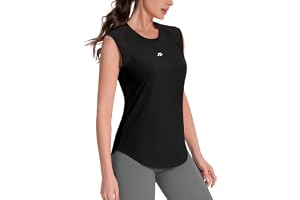 ANGEL CITIZ Gym Sleeveless Tops for Women UPF 50+ Sport Tank Tops Womens Running Shirts Yoga Vest Shoulder Mesh Breathable