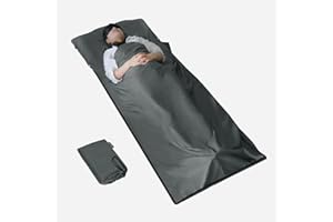 MYCARBON Sacco Lenzuolo 100% di Cotone 95x220cm Sacco a Pelo con Cerniera a L, Antibatterico, Anti-odore non Genera Elettricità Statica, Lenzuola 190x220cm per Viaggio Campeggio Escursioni