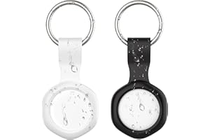 CHZHVAN Smart Air Tracker Tag con Funda Impermeable, Localizador Funciona con Apple Buscar (sólo iOS), Batería Reemplazable, Bluetooth Key Finder para Bolsas, Equipaje, Mascotas y Mochila, 2 Paquete