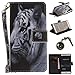 Produktbild PU für P9 Lite Hülle Case Tiere Landschaft Hülle für-P9 Lite Leder Handyhülle Brieftasche Book Type PU Leder +TPU Innere Tasche Bunt Gemalt Magnetverschluss Ledertasche Cover,+ Stöpsel Staubschutz (5)