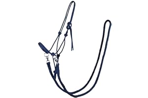 QHP Knotenhalfter mit Zügel Halfter Reithalfter Arbeitshalfter 7 Farben und 4 Größen