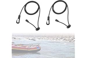 ZYYINI Ligne de pagaie 2 pièces, ligne de pagaie élastique, ligne de sécurité de pagaie Ligne de pagaie de kayak Barre de sécurité réglable Canoë Paddle Pôle de pêche de survie Sangle de sécurité avec