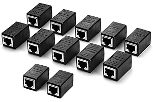 Buaak 12 Pcs RJ45 Coupler, Ethernet Coupler, RJ45 Connector Female to Female, to Connect Two Short Network Cables, for Cat8/Cat7/Cat6/Cat5e/Cat5, 10Gbps, Plug & Play LAN Network Joiner