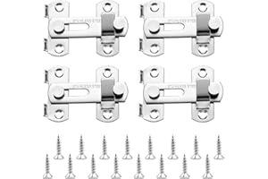Neikafan 4 Piezas Pestillo de Puerta Cerradura de Puerta con Tornillos Puerta para Mascotas Cerradura de Puerta de Seguridad Pestillo de Puerta Acero Inoxidable para Puerta Ventana Armario(70 * 50 mm)