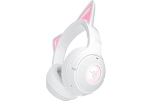 Razer Kraken Kitty V2 BT - Wireless Bluetooth RGB Headset with Kitty Ears for gaming and streaming (325 g, TriForce 40 mm Drivers, Bluetooth 5.2, Noise-cancelling Mics, 40-hour Battery Life) White