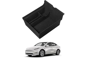 CARERSTEN Accessories for Tesla Model 3 and Tesla Model Y 2021-2023, Flocking Centre Console Organiser, Armrest Tray, Storage Box for Central Control of the Car