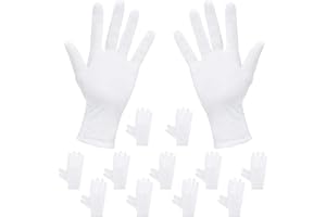 GJNMYSD 24 Pcs White Cotton Gloves for Dry Hand Eczema, Overnight Moisturising, Soft Coin Jewelry Inspection & Serving Gloves，White Cotton Gloves Large Mens