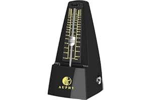 AUPHY Mechanical Metronome for Piano Guitar Drum Saxophone Other Musical Instruments, Loud Sound,Accurate Beat,Classic Shape, Black