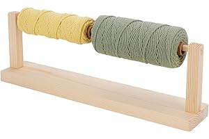 UNICRAFTALE Porta filati in legno per maglieria Croche Forniture Singolo Rotante Gomitolo di Filato Dispenser Stand Orizzontale Filato Spinner Nastro Storage Organizer Rack per gli amanti