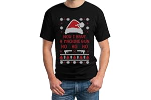 SHIRTGEIL Now I Have A Machine Gun Ho Ho Boże Narodzenie Motyw T-shirt