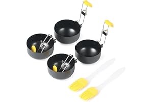 FHISKUNYU Lot de 2 pocheuses à œufs en acier inoxydable pliables, cuiseurs à œufs antiadhésif pour œufs pochés et durs, ustensile de cuisine pour petit-déjeuner, omelette et repas rapide