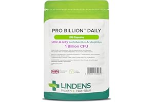 Lindens - Pro Billion Daily - Acidophilus Lactobacillus - 120 Capsules - UK Made - 1 Billion CFU Friendly Bacteria - Supports Digestive Health - Vegan Friendly - GMP & Letterbox Friendly