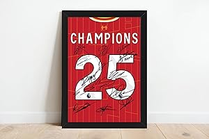 GENERIC Champions 2025 Liverpool Squad Signed and Framed Photo Anfield Printed Autograph