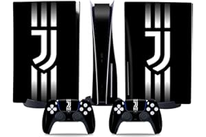 MaD Vision® Extra-Durable Skin Kit per PlayStation 5 (PS5) Disc | Set di Pellicole Adesive in Vinile Opaco per la Console e 2 Controller - per Juventus Design