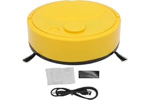 PSSOPP Smart Sweeper Robot Odkurzacz Mini Inteligentny Robot Odkurzający Ładowanie USB Automatyczna Zamiatarka do Kamiennej Podłogi, Płytek Ceramicznych, Miękkiego Koca, Marmurowej Podłogi (Żółty)