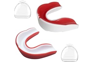 SVUPUE Protector bucal, 2 Piezas de Protector Bucal de Boxeo, para Boxeo de Artes Marciales MMA, RojoBlanco, Adultos