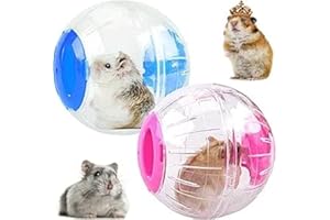 INHEMING 2 Pcs Hamster Exercise Ball, Transparent Hamster Running Ball, Small Animals Jogging Balls Toy Cage Accessories For Dwarf Hamsters Small Pet