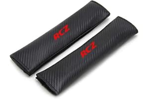 ZHFF 2Pcs Voiture Fibre Carbone Rembourrage Ceinture Sécurité Épaule, pour Peugeot RCZ Protège Cou Housses Seat Safety Belt Padding, Car Intérieur Styling Accessoires