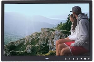 Cadre photo numérique, Cadre Photo Numérique, 15 Pouces 1280 * 800 HD Écran Tactile Cadre Photo Numérique avec Télécommande et Haut-parleur Intégré, Supporte Lecteur de Musique et de Vidéo, Réveil, Ca