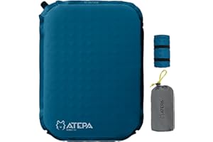 ATEPA Inflatable Seat Cushion, Self-Inflating Memory Foam Air Blow up Cushion to Sit on for Travel Airplane Stadium Camping Backpacking Boating Concert, Blue