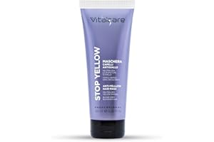 Vitalcare | Stop Yellow 190 ml, Maschera Capelli Antigiallo, Neutralizza le Sfumature di Giallo, Capelli Biondi, Grigi e Decolorati