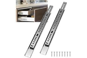 CAREDGO Lot de 2 Coulisse Tiroir, Glissières de Tiroir en Métal, Longueur 246 MM, Glissiere Pour Tiroir Rail Tiroir Coulissant, Extraction partielle, Glissières à Roulement à Billes Pour Tiroirs