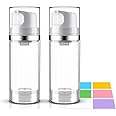 Cosywell Airless Pump Bottles 2 Pack, 3.4oz/100ml Travel Toiletries Moisturizer Shampoo Lotion Cream, Clear