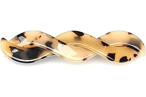 QINGOO fermagli per capelli automatici per ragazze, Fermagli per Barrette Francesi da donna, Clip per capelli in acetato, Accessori per Capelli francesi-1 pezzo(9x2,2cm,tartaruga)