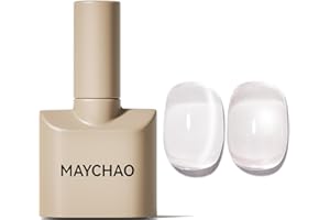 MAYCHAO 15ML Cat Eye Gel Nail Polish 1Pc Clear Magnetic Nail Polish with Magnet Soak off Holographic Cat Eye Gel Polish for Nail Art Manicure Salon DIY at Home