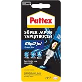 Pattex S&uuml;per Japon Yapıştırıcısı G&uuml;&ccedil;l&uuml; Jel, Siyanokrilat bazlı, hareketli y&uuml;zeylere uygun, &ccedil;ok ama&ccedil;lı, anında g&uuml;&ccedil;l&uuml; tutuş sağ