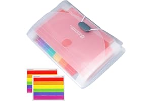 JATIPY 13 Pockets A6 Flashcard Organiser with Sheets, Portable Flashcard Holder for Study & Revision – Durable, Lightweight, Ideal for School, Office, and Home Use