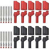 WMYCONGCONG 10 PCS Sicherheit voll isoliert 4mm Bananenstecker DIY Draht Löten männlich stapelbar Stecker mit Jack-Buchse-Ada
