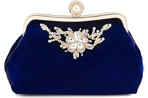 DIRRONA Squisito Donna Borse Mano Piccolo Pochette Elegante Borsa Per La Cena Decorazione Floreale Con Strass Borsa da Sposa Borse da Donna Materiale in Velluto