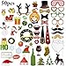 Produktbild Funpa Weihnachten Foto Requisiten, 50pcs Weihnachten Silvester Party Photo Booth Props Dekoration Lustige Fotorequisiten Fotoaccessoires Hochzeit Geburtstag Abschlussfeier Party DIY Kit Spaß Zubehör