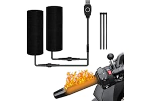 YANGUN Motorcycle Heated Grips, 1 Pair Heated Motorcycle Grips, 3 Level Adjustable, 12V Universal Electric Winter, Waterproof Intelligent Temperature Control Grip Heater Accessories