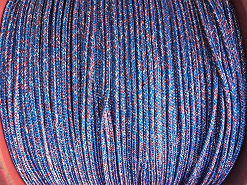 Braid on Braid Polyester Marine Boat Yacht Dingy Rope Rigging Halyard Sheet Line 04mm (Blue/Red/White, 30mt)