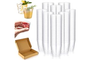 VOHESEA Vasos de Chupito de Plástico, 200 Piezas Vasos Plastico 30ml Reutilizables Vasos de Plástico Transparente para Fiestas, Cumpleaños, Picnic, Barbacoa, Degustación, Bodas