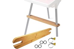 HANQ Poggiapiedi per Seggiolone,Poggiapiedi di Seggiolone per Bambini Regolabile Antiscivolo in Bambù, Compatibile con Accessori per Seggioloni Ikea Antilope
