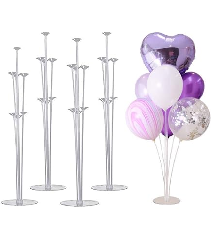 Paquet De 4 Supports De Colonne De Ballons 1,5 M, Pinces À Fleurs Pour Paquet De 4 Supports De Colonne De Ballons 1,5 M, Pinces À Fleurs Pour