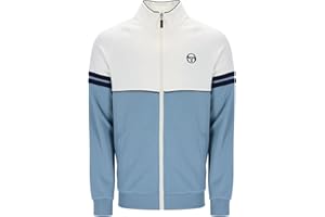 Sergio Tacchini Mens Orion Cream/Blue 80s Track Top